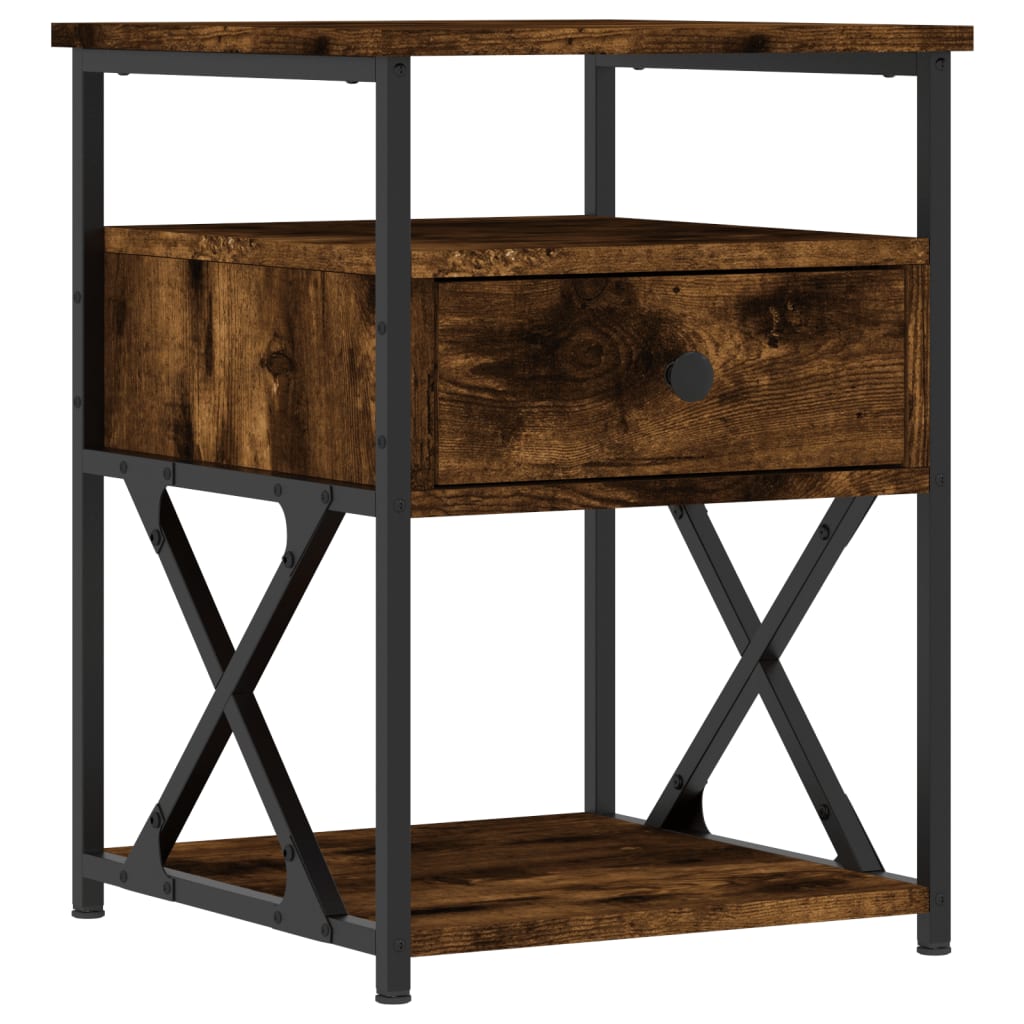 vidaXL Tables de chevet 2 pcs Chêne fumé 40x42x55 cm Bois d'ingénierie
