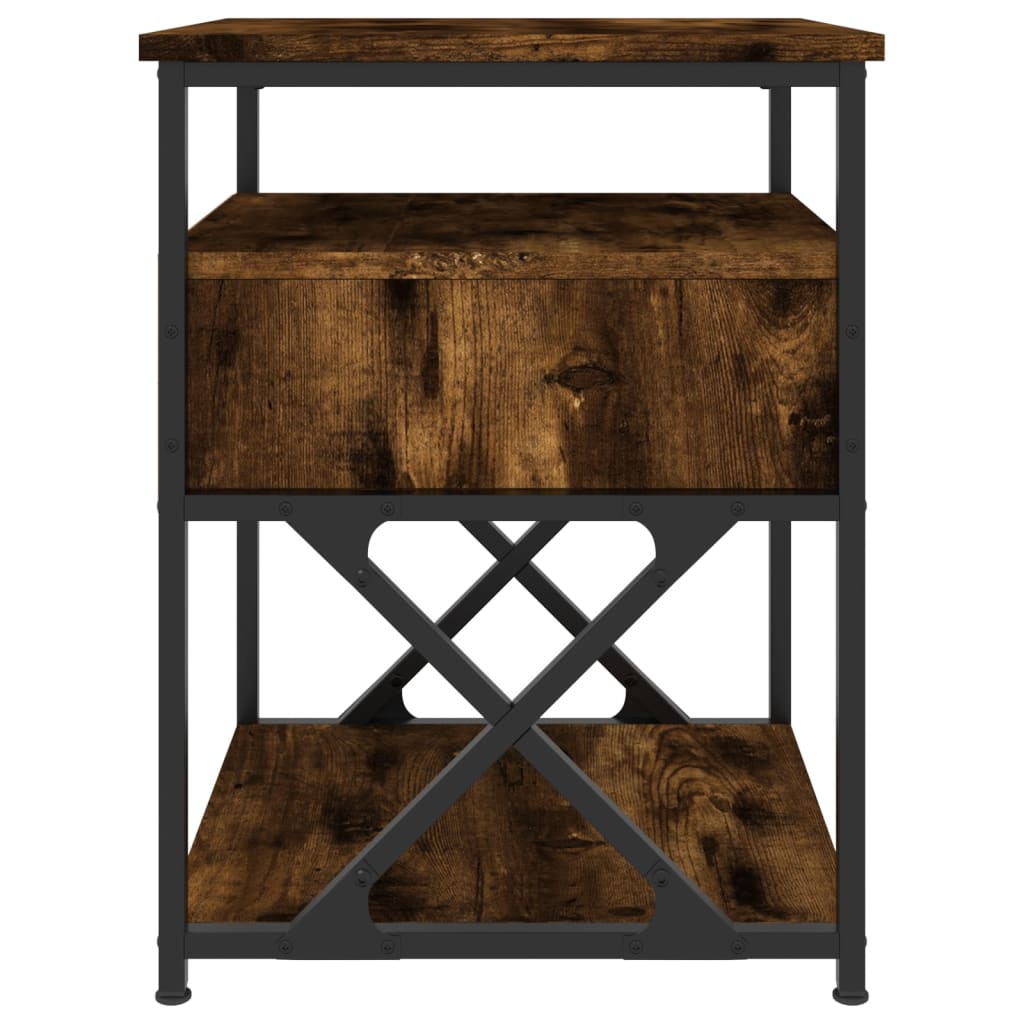 vidaXL Tables de chevet 2 pcs Chêne fumé 40x42x55 cm Bois d'ingénierie