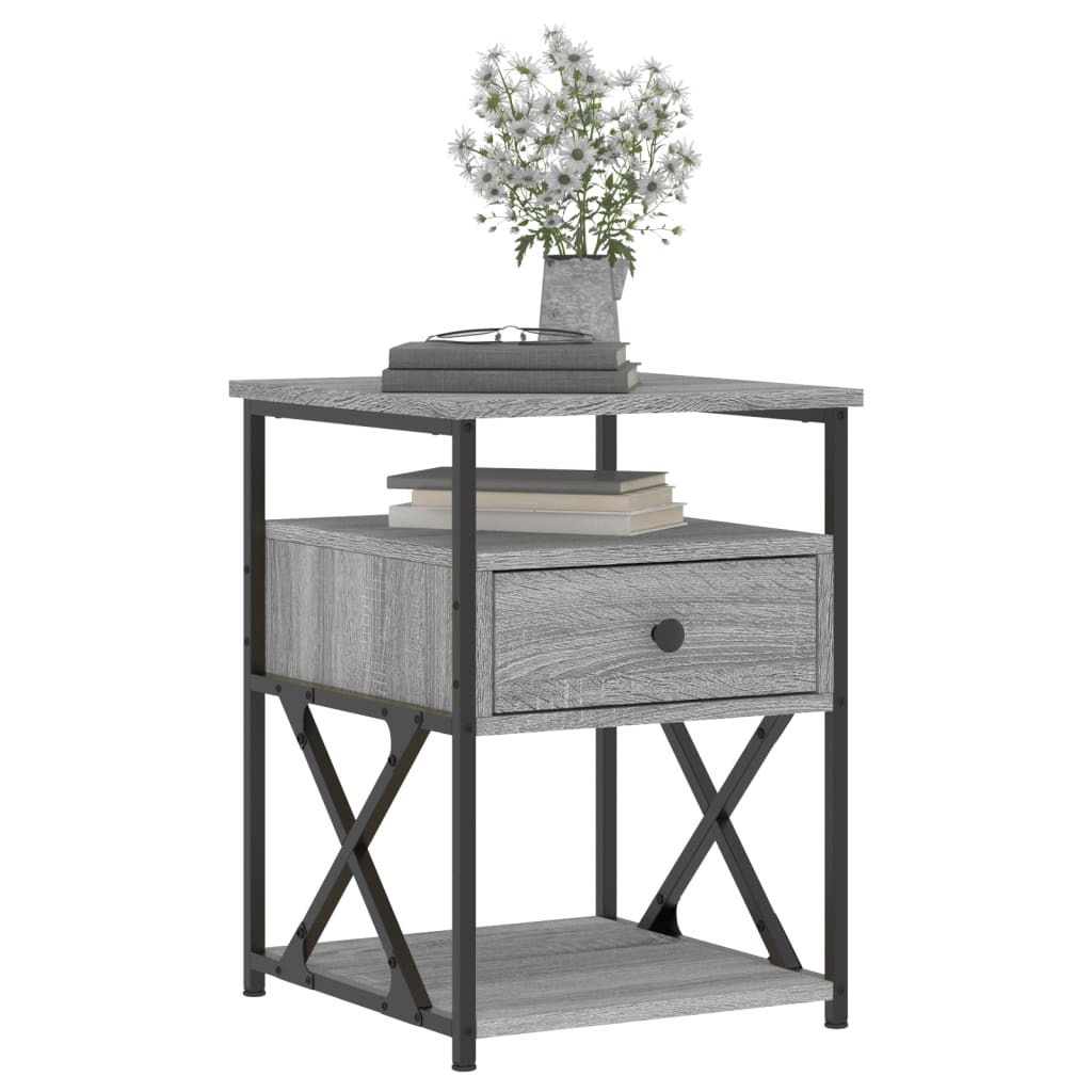 vidaXL Nachttische 2 Stk. Grau Sonoma 40x42x55 cm Holzwerkstoff