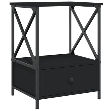 vidaXL Table de chevet Noir 50x41x65 cm Bois d'ingénierie