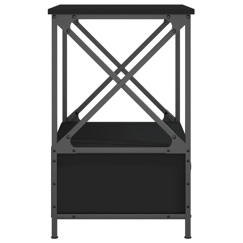 vidaXL Nachttische 2 Stk. Schwarz 50x41x65 cm Holzwerkstoff