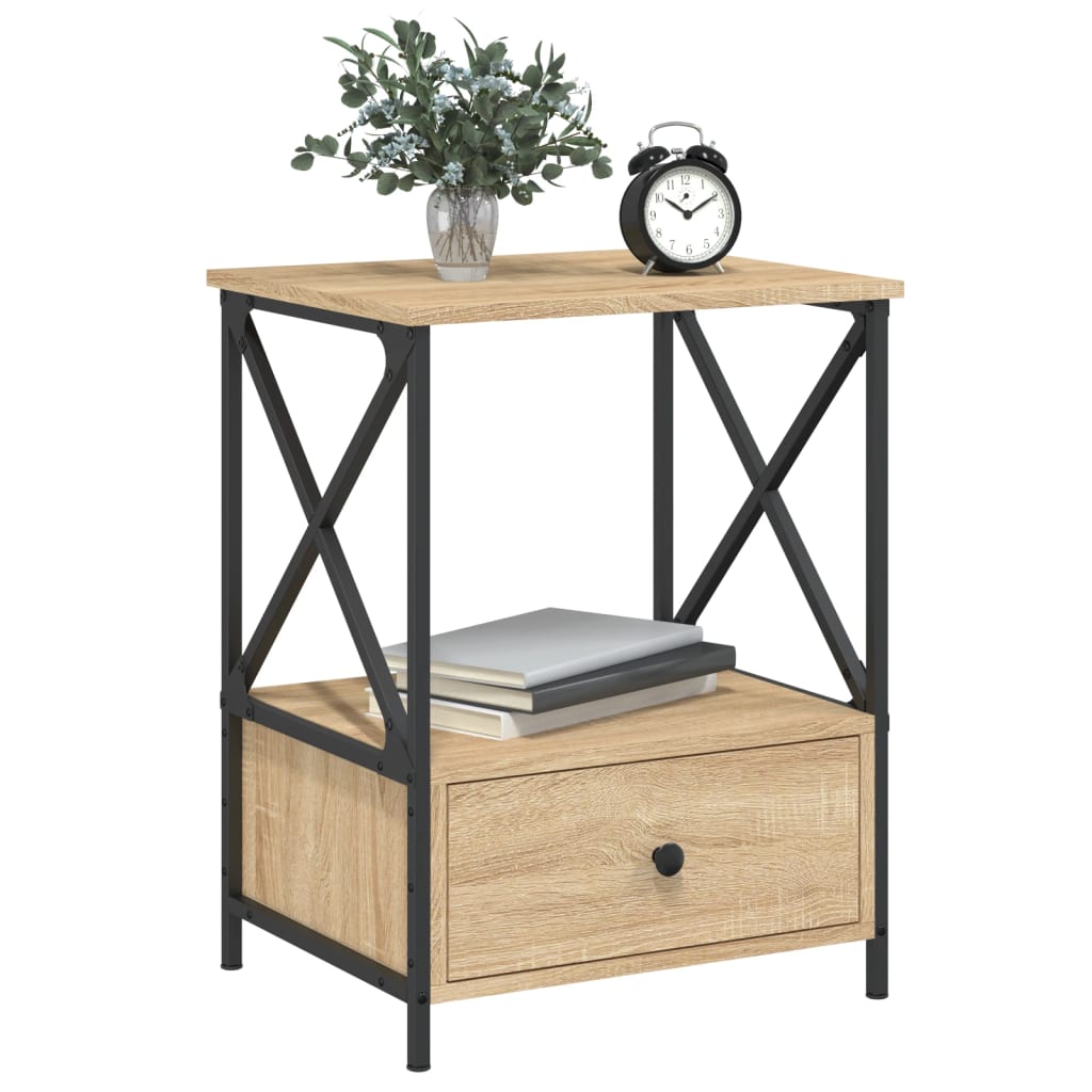 vidaXL Table de chevet chêne Sonoma 50x41x65 cm en bois d'ingénierie