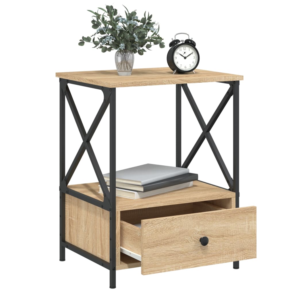 vidaXL Table de chevet chêne Sonoma 50x41x65 cm en bois d'ingénierie