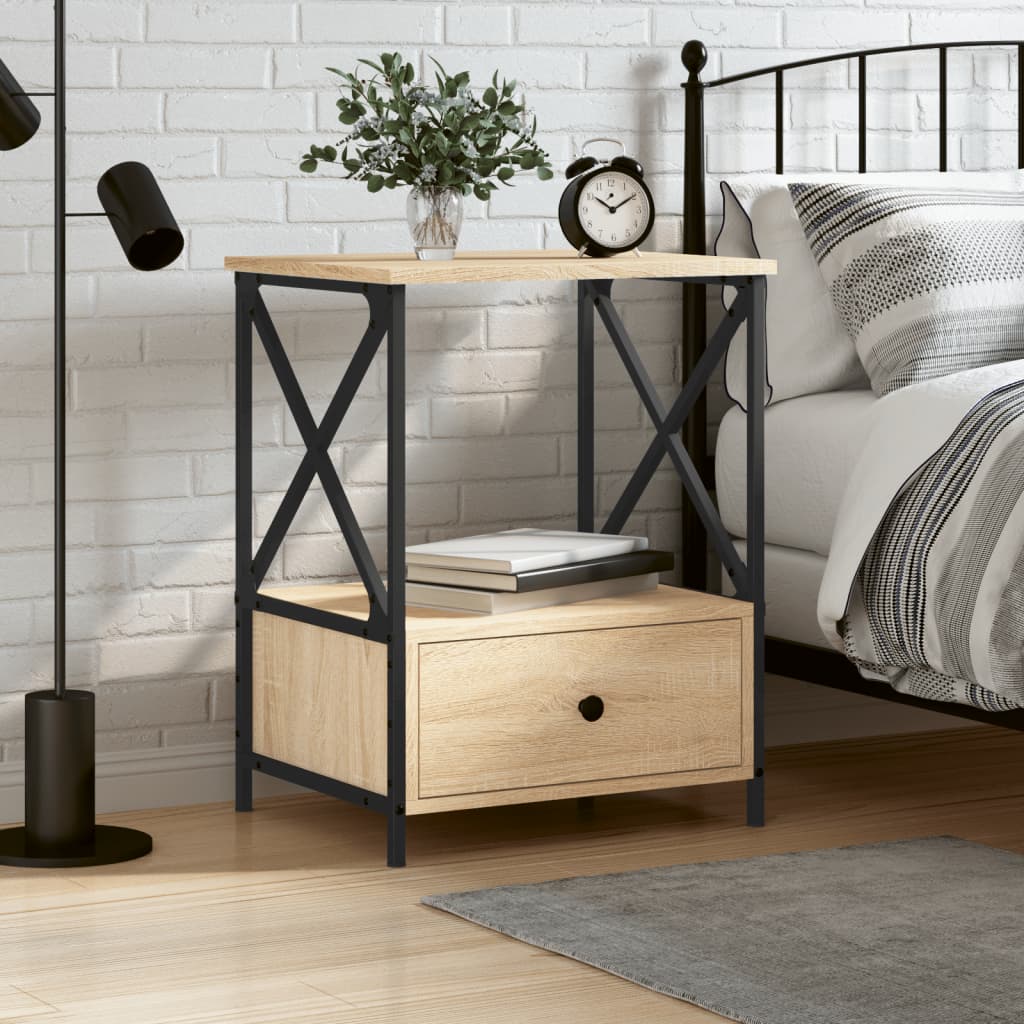 vidaXL Table de chevet chêne Sonoma 50x41x65 cm en bois d'ingénierie