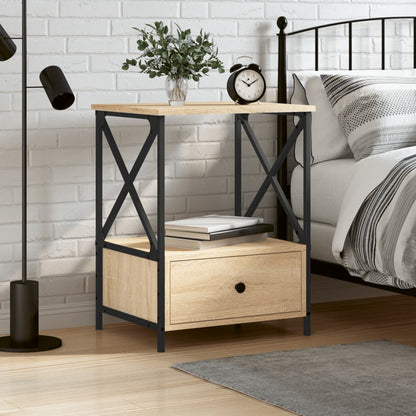 vidaXL Table de chevet chêne Sonoma 50x41x65 cm en bois d'ingénierie