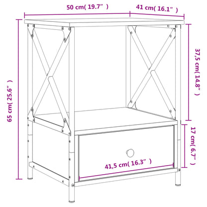 vidaXL Tables de chevet 2 pcs Chêne Sonoma 50x41x65 cm Bois d'ingénierie