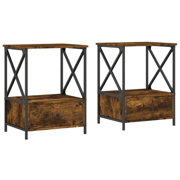 vidaXL Tables de chevet 2 pcs Chêne fumé 50x41x65 cm Bois d'ingénierie