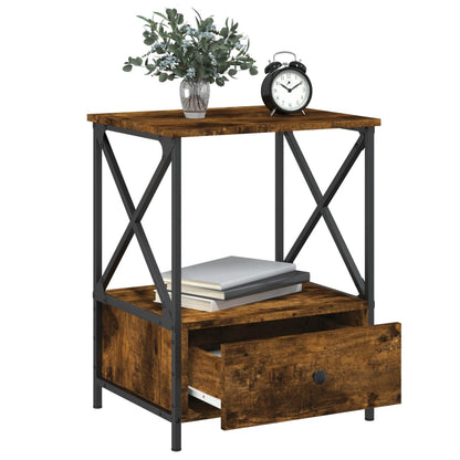 vidaXL Tables de chevet 2 pcs Chêne fumé 50x41x65 cm Bois d'ingénierie
