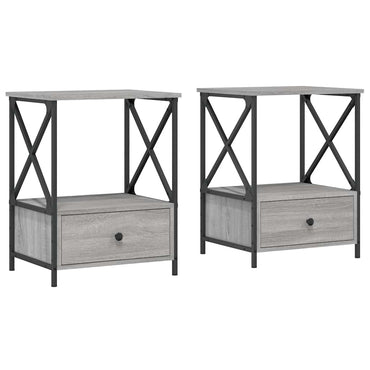vidaXL Tables de chevet 2 pcs Gris Sonoma 50x41x65 cm Bois d'ingénierie