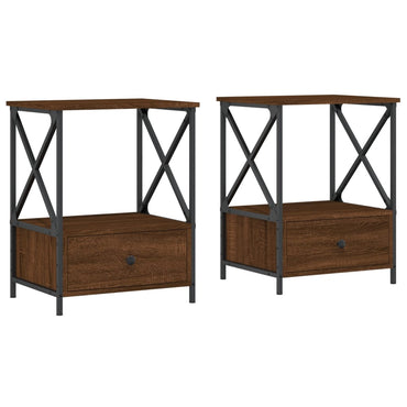 vidaXL Tables de chevet 2 pcs Aspect chêne marron 50x41x65 cm Bois d'ingénierie