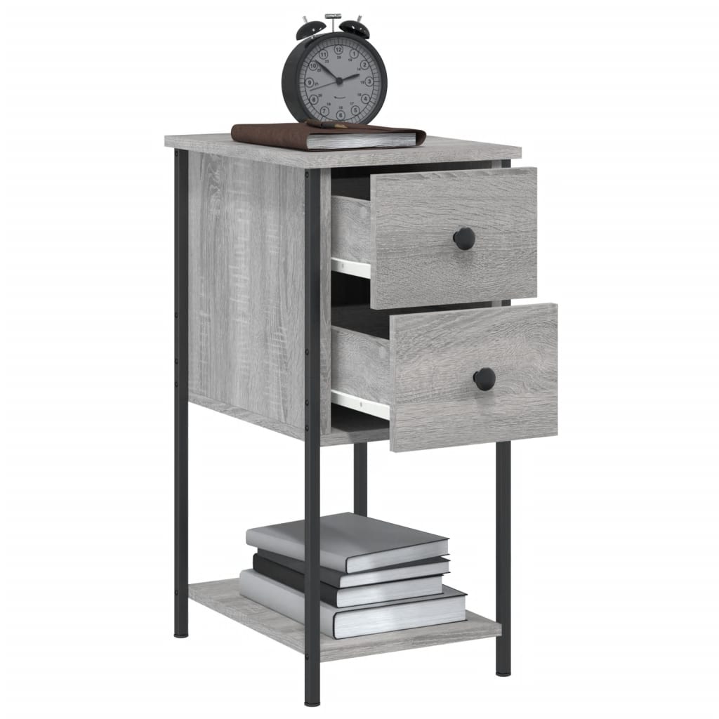 vidaXL Nachttisch Grau Sonoma 32x42x70 cm Holzwerkstoff