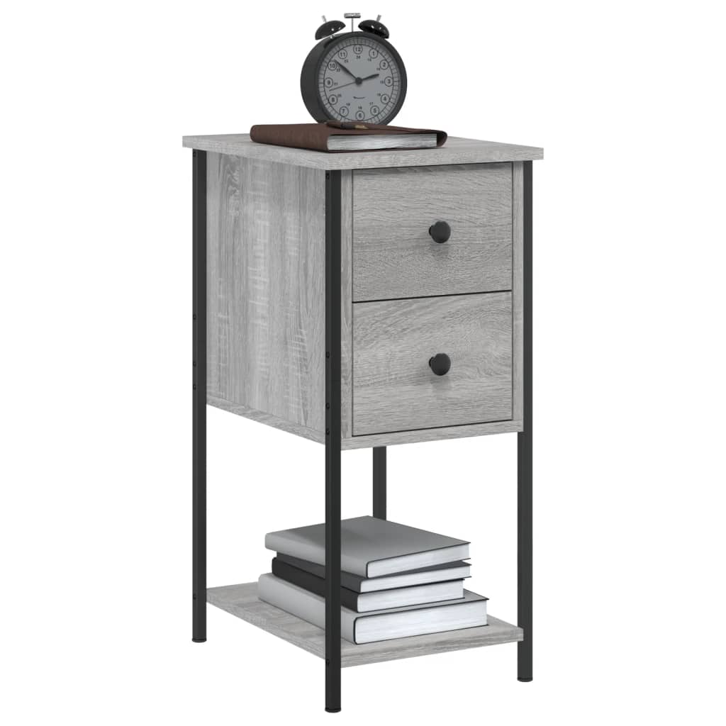 vidaXL Nachttische 2 Stk. Grau Sonoma 32x42x70 cm Holzwerkstoff