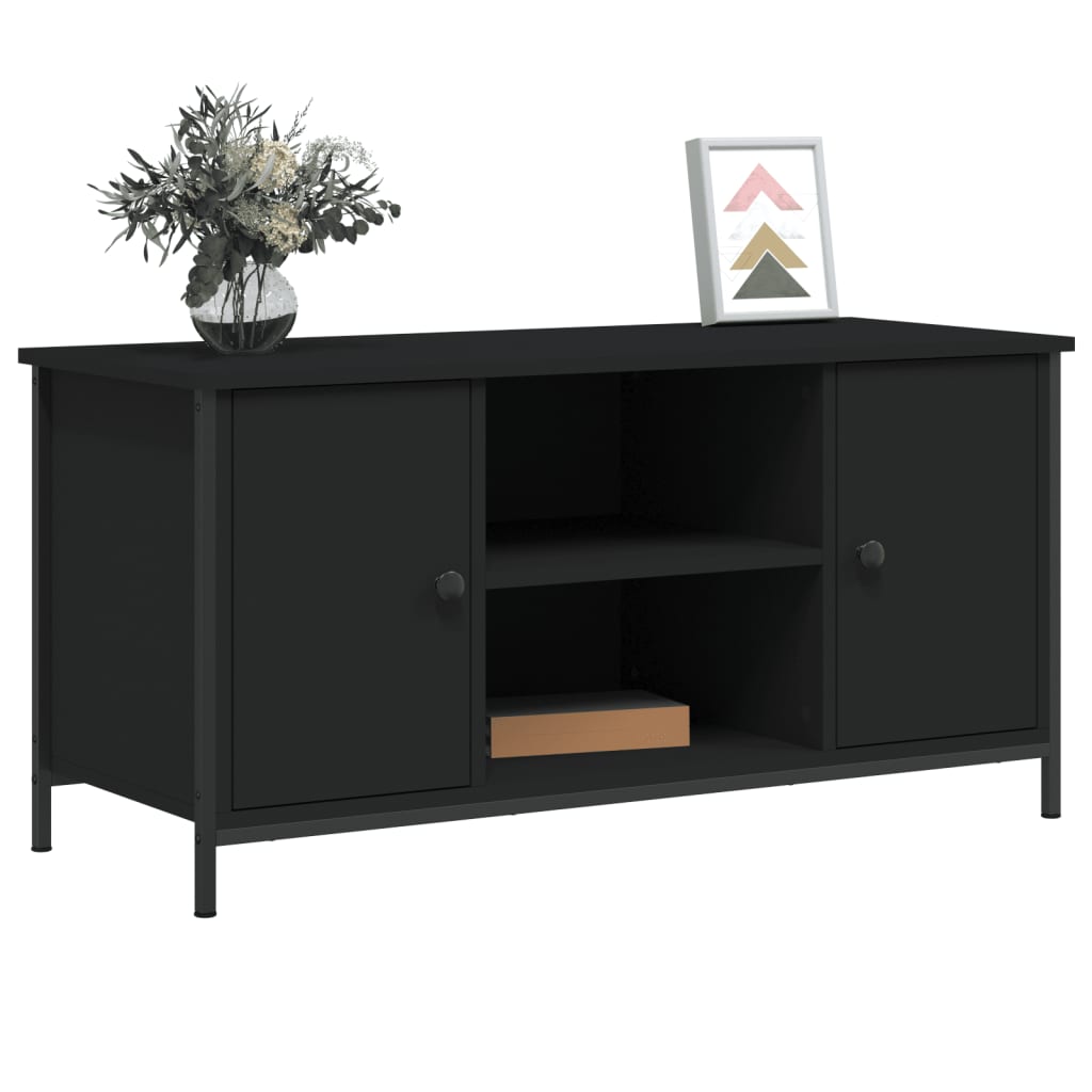 vidaXL Meuble TV Noir 100x40x50 cm Bois d'ingénierie