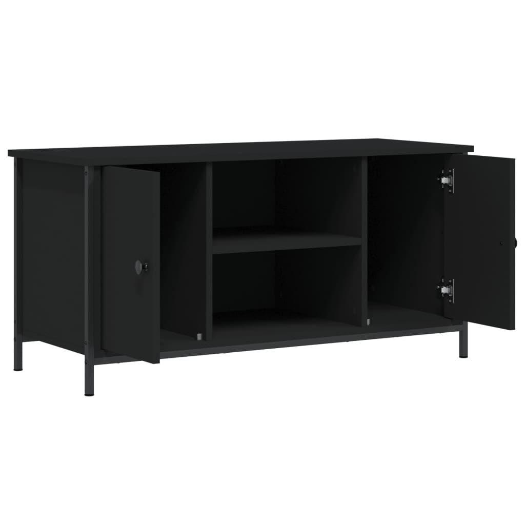 vidaXL Meuble TV Noir 100x40x50 cm Bois d'ingénierie