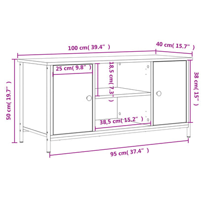 vidaXL Meuble TV Noir 100x40x50 cm Bois d'ingénierie
