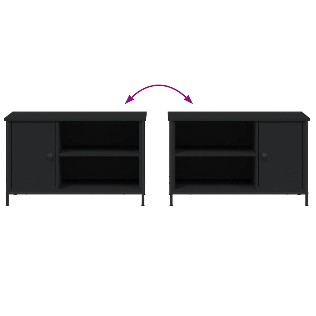 vidaXL TV-Schrank Schwarz 80x40x50 cm Holzwerkstoff