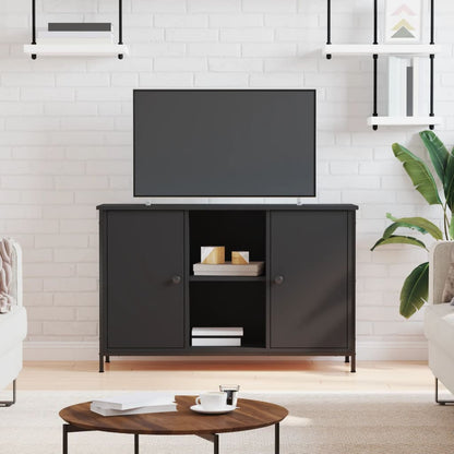 vidaXL Meuble TV Noir 100x35x65 cm Bois d'ingénierie