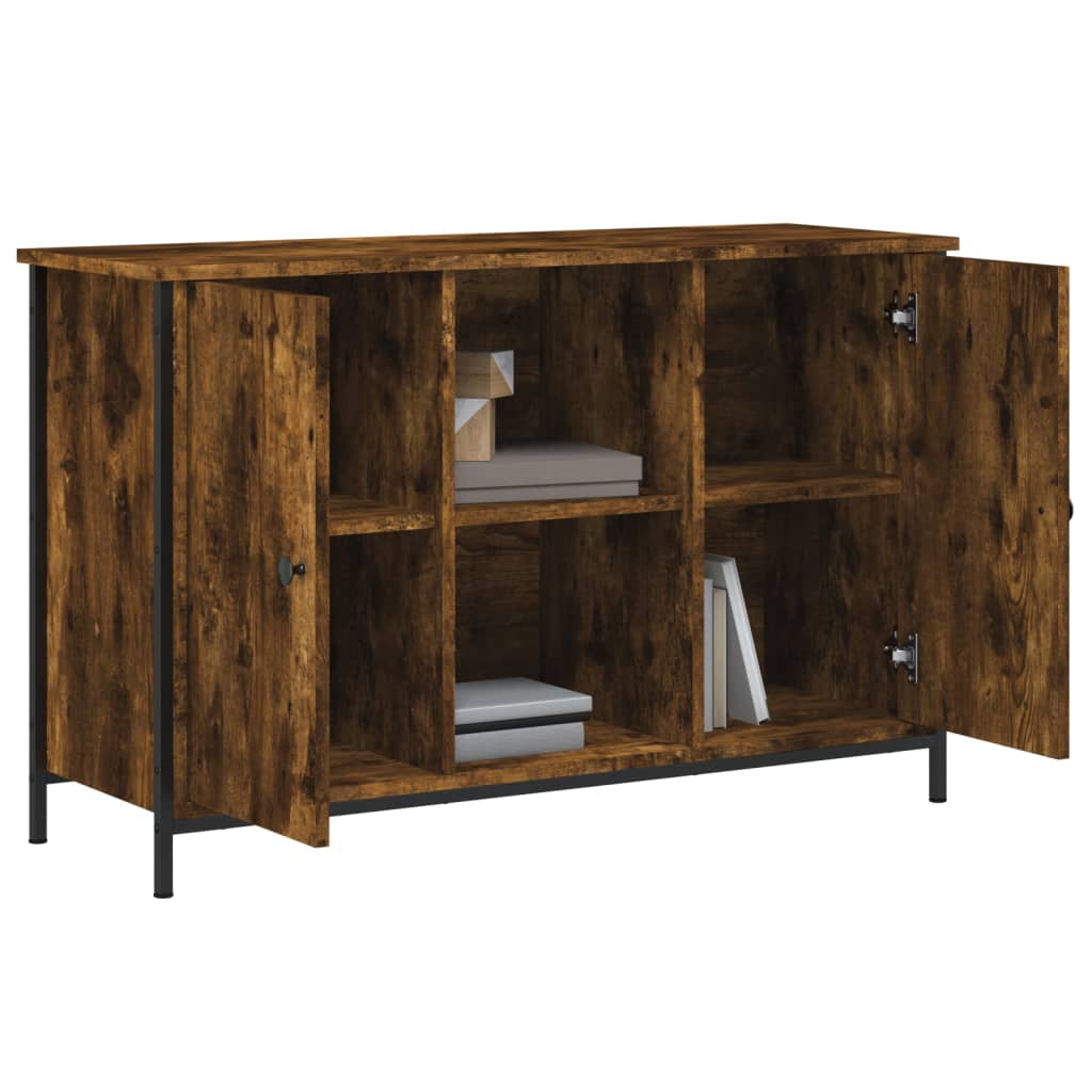 vidaXL Meuble TV chêne fumé 100x35x65 cm en bois d'ingénierie