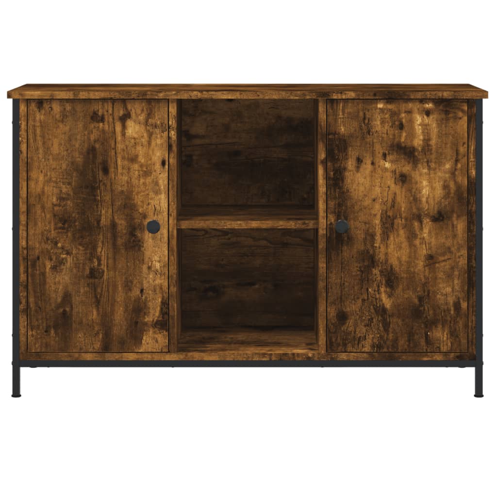 vidaXL Meuble TV chêne fumé 100x35x65 cm en bois d'ingénierie