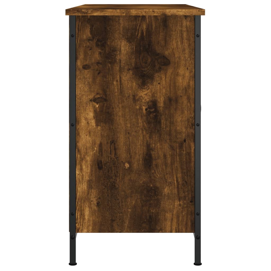 vidaXL Meuble TV chêne fumé 100x35x65 cm en bois d'ingénierie
