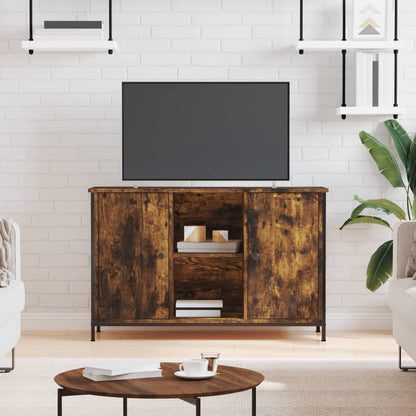 vidaXL Meuble TV chêne fumé 100x35x65 cm en bois d'ingénierie