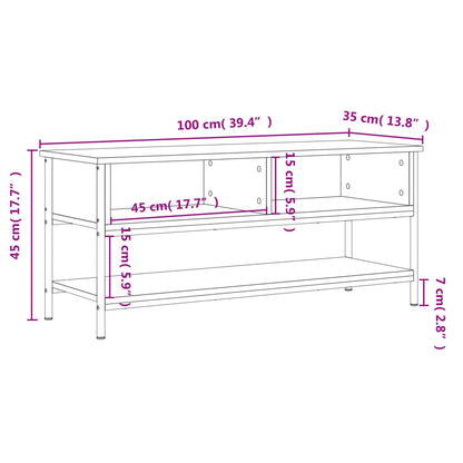 Meuble TV vidaXL noir 100x35x45 cm en bois d'ingénierie