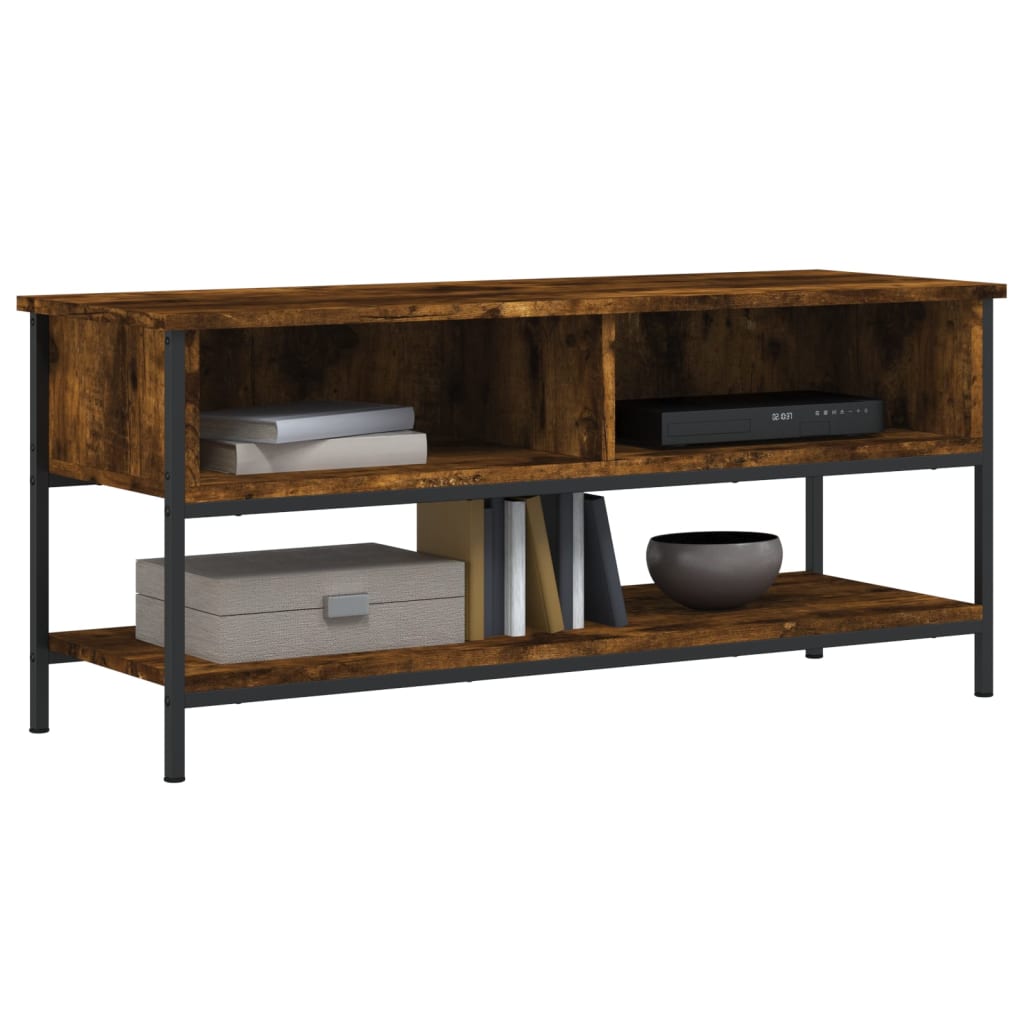 vidaXL Meuble TV chêne fumé 100x35x45 cm bois d'ingénierie
