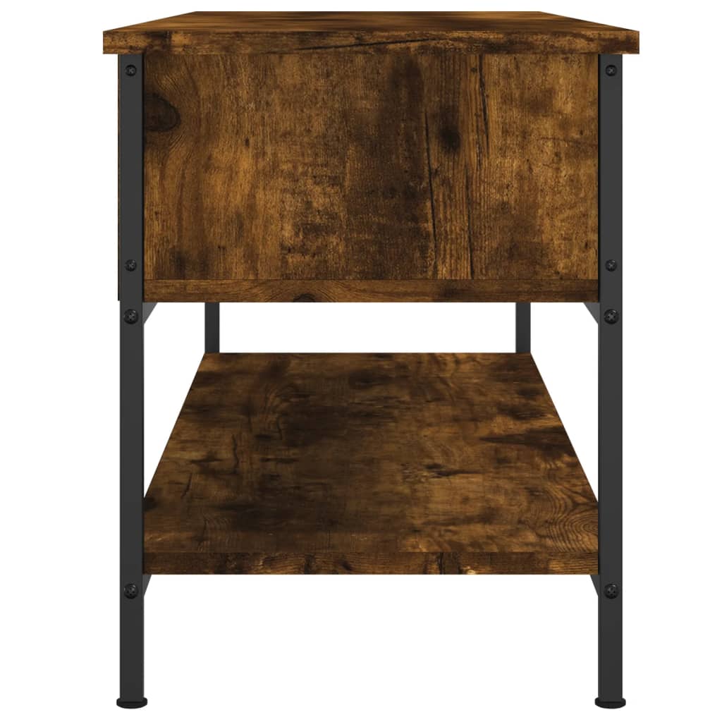 vidaXL Meuble TV chêne fumé 100x35x45 cm bois d'ingénierie
