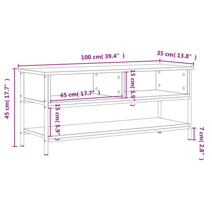 vidaXL Meuble TV chêne fumé 100x35x45 cm bois d'ingénierie