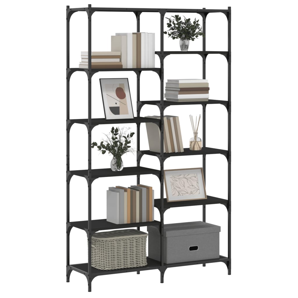 vidaXL Bücherregal Schwarz 100x32x170 cm Holzwerkstoff und Eisen