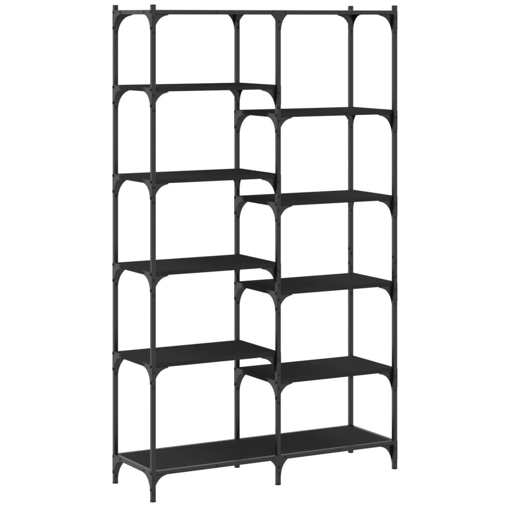 vidaXL Bücherregal Schwarz 100x32x170 cm Holzwerkstoff und Eisen
