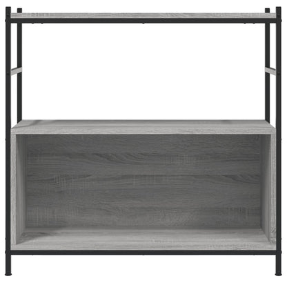 vidaXL Bücherregal Grau Sonoma 80x30x78,5 cm Holzwerkstoff und Eisen