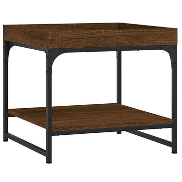 vidaXL Table basse marron aspect chêne 49,5x49,5x45 cm bois d'ingénierie