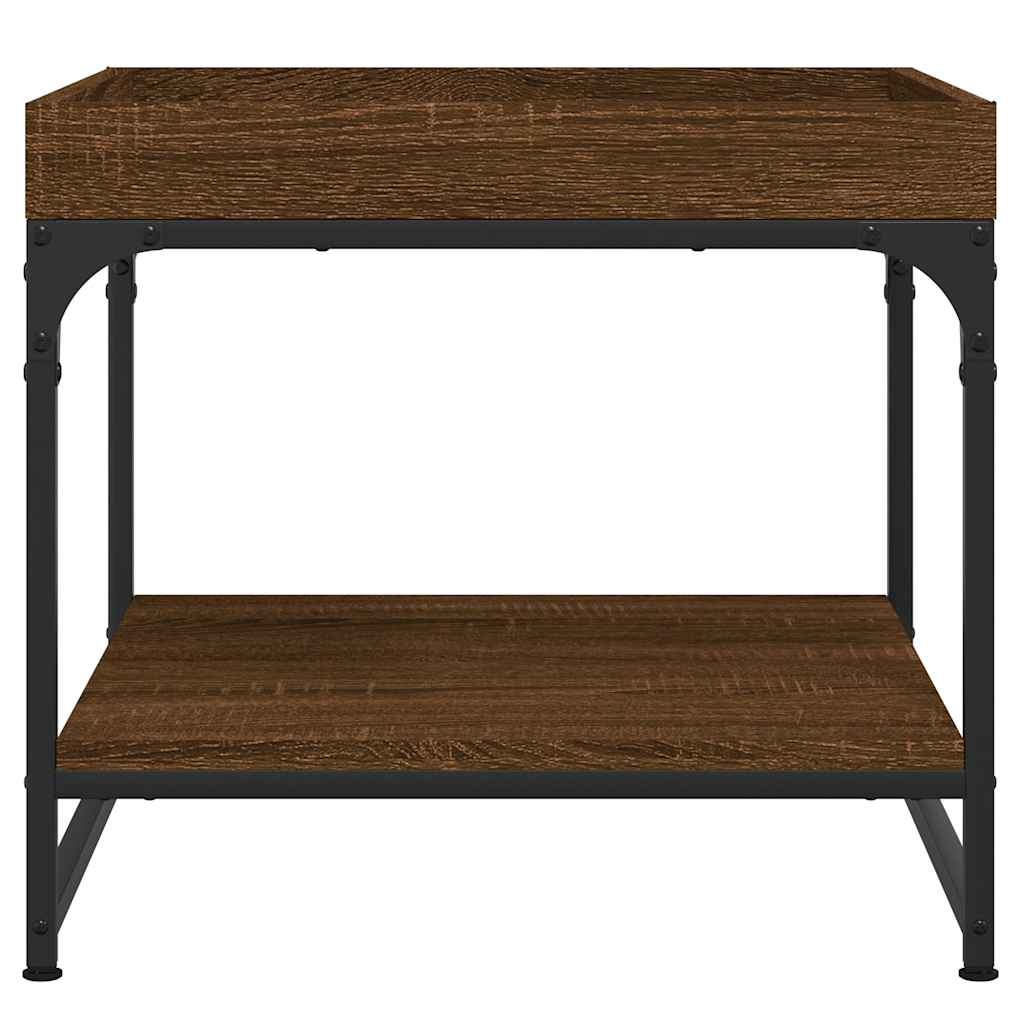 vidaXL Table basse marron aspect chêne 49,5x49,5x45 cm bois d'ingénierie