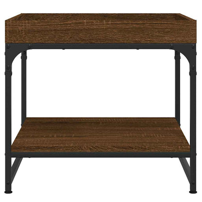 vidaXL Table basse marron aspect chêne 49,5x49,5x45 cm bois d'ingénierie