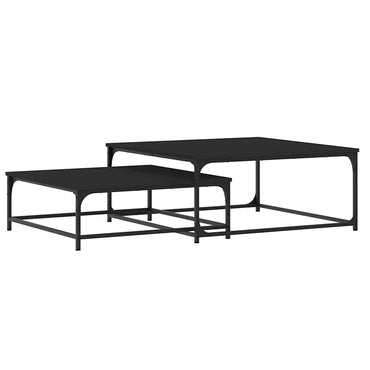 vidaXL Tables gigognes 2 pcs Noir Bois d'ingénierie
