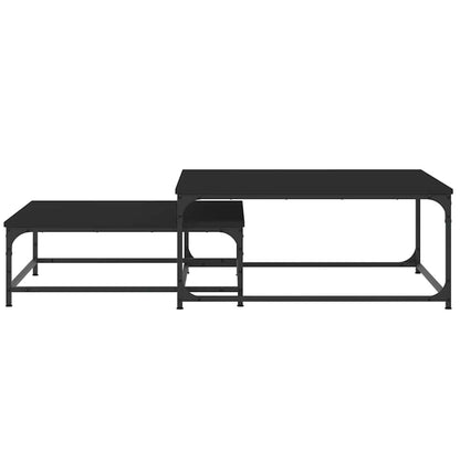 vidaXL Tables gigognes 2 pcs Noir Bois d'ingénierie