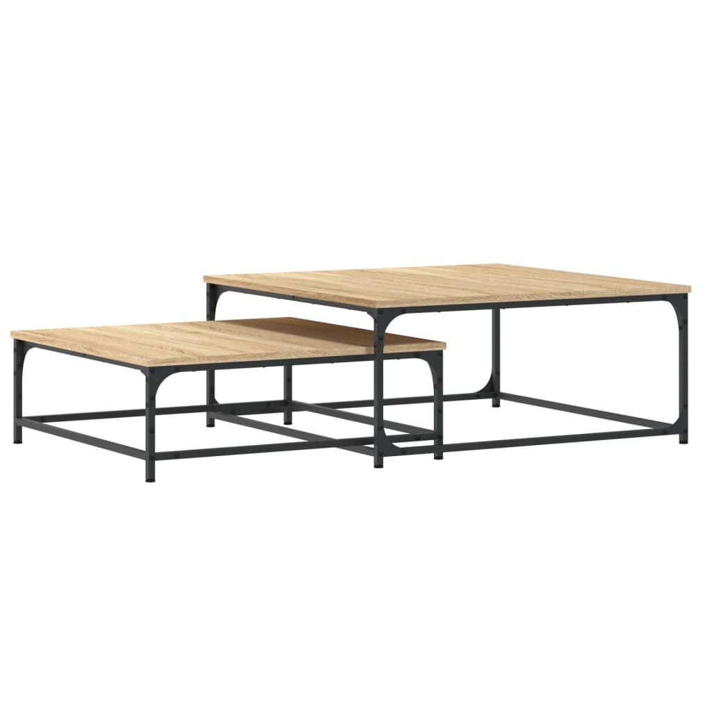 vidaXL Tables gigognes 2 pcs Chêne Sonoma Bois d'ingénierie