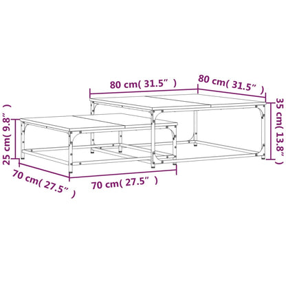 vidaXL Tables gigognes 2 pcs Chêne Sonoma Bois d'ingénierie
