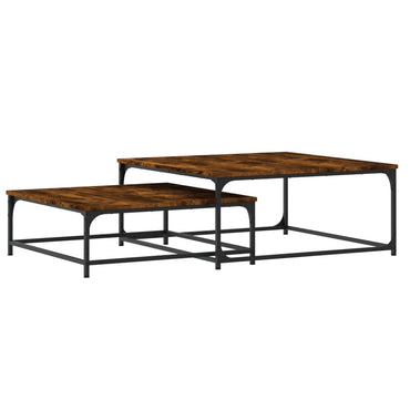 vidaXL Tables gigognes 2 pcs Chêne fumé Bois d'ingénierie