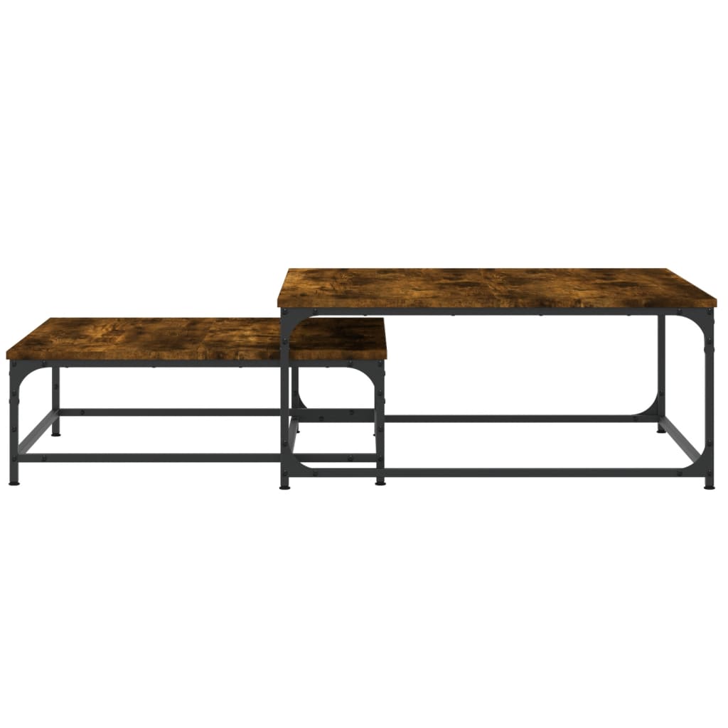 vidaXL Tables gigognes 2 pcs Chêne fumé Bois d'ingénierie