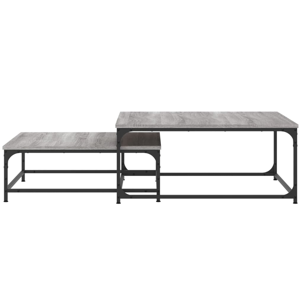 vidaXL Tables gigognes 2 pcs Gris Chêne Sonoma Aggloméré