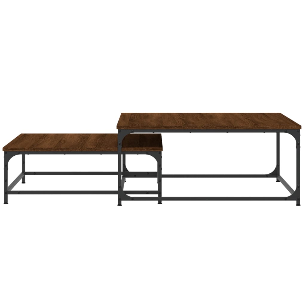 vidaXL Tables gigognes 2 pcs Aspect Chêne Marron Bois d'ingénierie