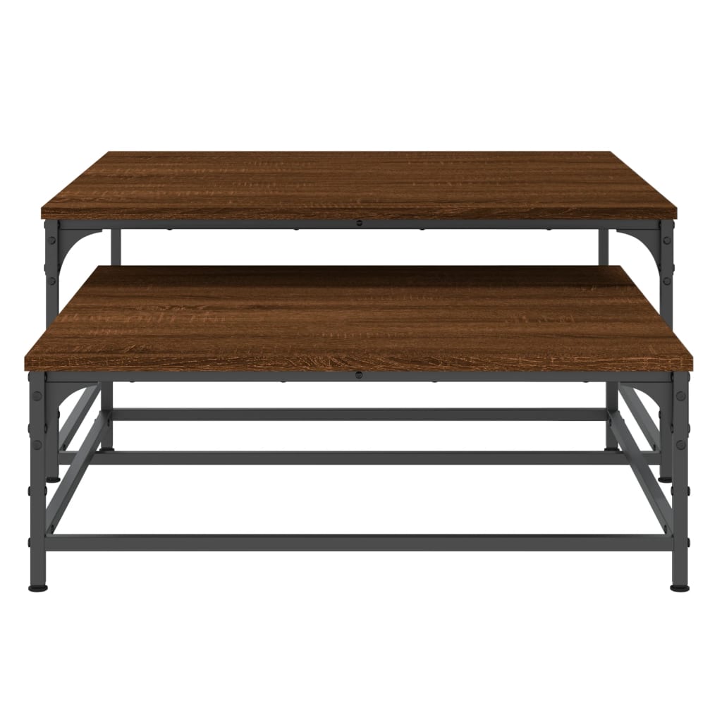 vidaXL Tables gigognes 2 pcs Aspect Chêne Marron Bois d'ingénierie