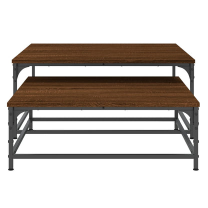 vidaXL Tables gigognes 2 pcs Aspect Chêne Marron Bois d'ingénierie