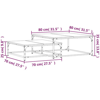 vidaXL Tables gigognes 2 pcs Aspect Chêne Marron Bois d'ingénierie