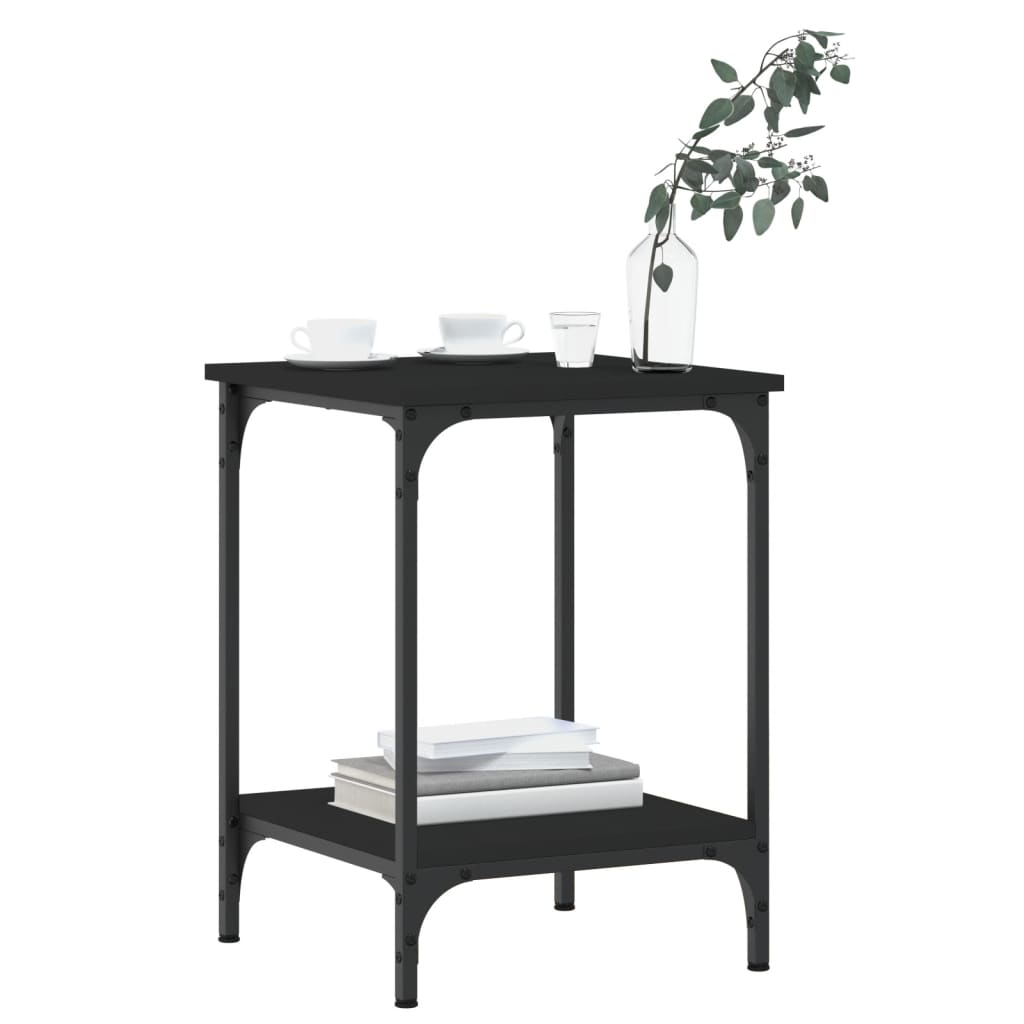 vidaXL Table basse noire 40x40x55 cm en bois d'ingénierie
