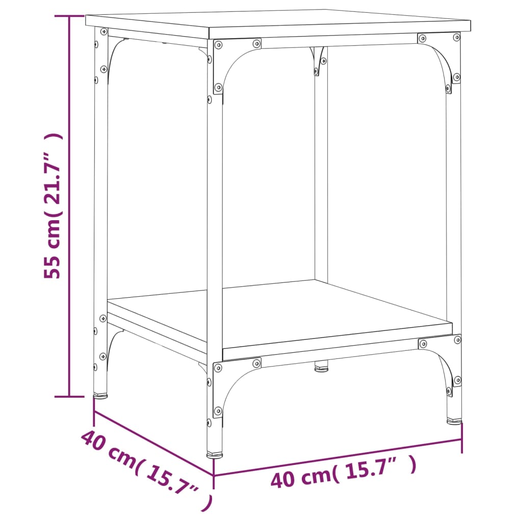 vidaXL Table basse marron aspect chêne 40x40x55 cm Bois d'ingénierie