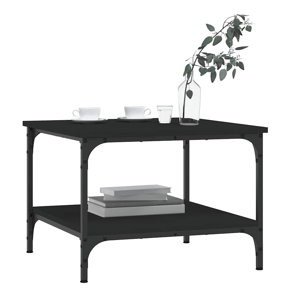 vidaXL Table basse noire 55x55x40 cm Aggloméré