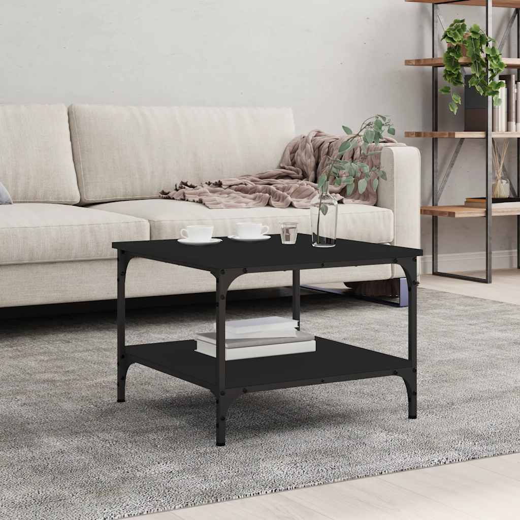 vidaXL Table basse noire 55x55x40 cm Aggloméré